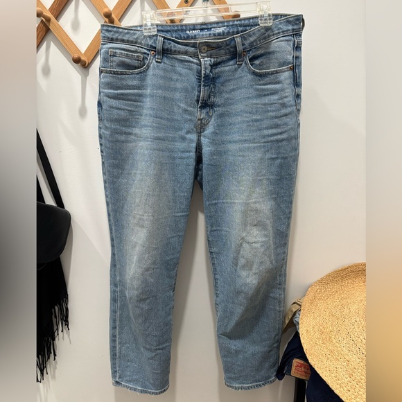 Old Navy Denim - Old Navy Light Blue high rise OG Straight Jeans size 14